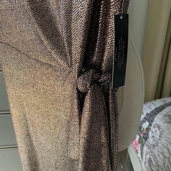 Tahari ASL NWT Bronze /Black Dress size 10P - Picture 5 of 10